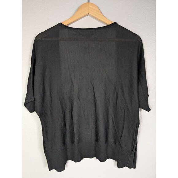 Ralph Lauren Black Silk Open Front Cardigan Top Size M - Picture 2 of 7